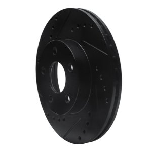Buick Skylark Brake Rotor (1) - Front Left - R1 Concepts - Drilled & Slotted - Black - `90-`05